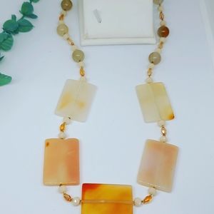Orange Agate,  Czech Glass handcrafted necklace ♥